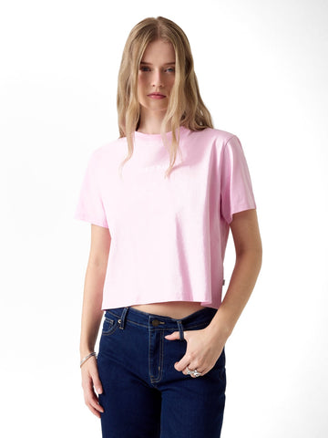 Guess Jeans Gj Ss Cn Boxy Embro Logo Tee - T-Shirt Donna - Soft Rose