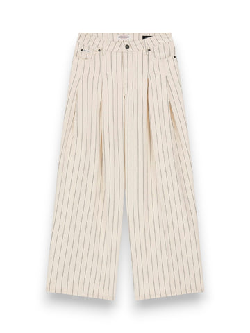 Guess Jeans Gj G12 Pleated Extra Wide Leg - Pantaloni Donna - Panna/blu