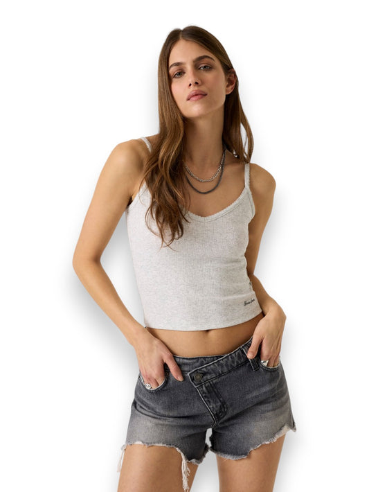 Guess Jeans Gj Pointelle Cami - T-Shirt Donna - Grigio