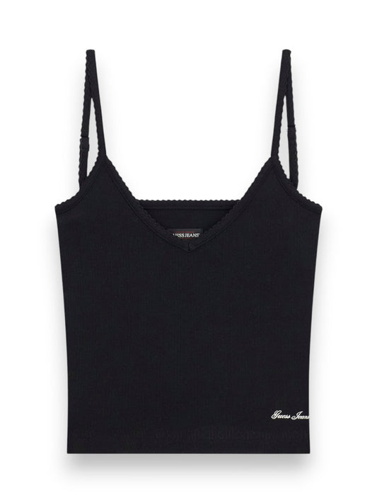 Guess Jeans Gj Pointelle Cami - T-Shirt Donna - Nero
