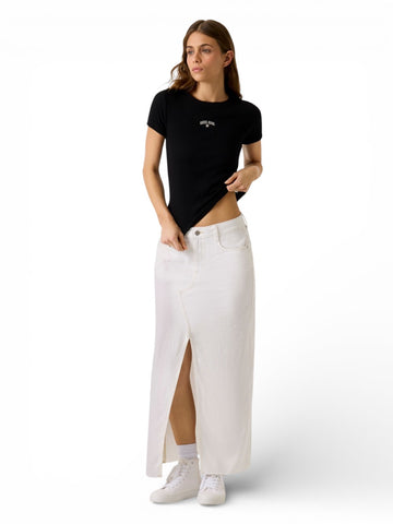 Guess Jeans Gj Ss Cn Rib Embro Tee - T-Shirt Donna - Nero