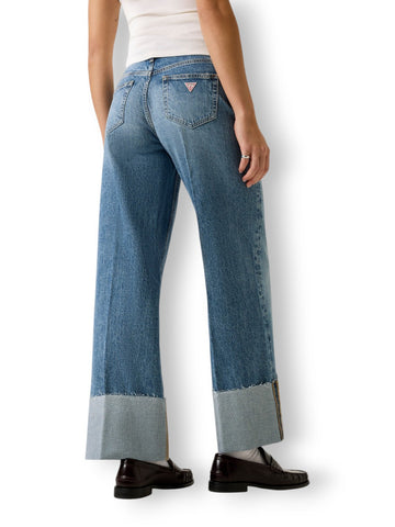 Guess Jeans Gj Wide Leg Cuffed - Jeans Donna - Denim