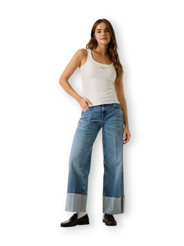 Guess Jeans Gj Wide Leg Cuffed - Jeans Donna - Denim