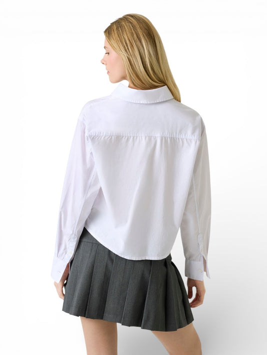 Guess Jeans Gj Cropped Long Sleeve Shirt - Camicie Donna - Bianco