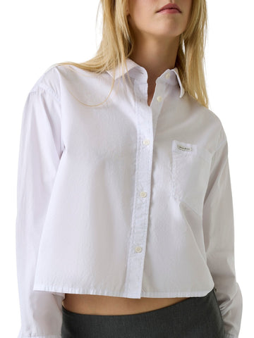Guess Jeans Gj Cropped Long Sleeve Shirt - Camicie Donna - Bianco