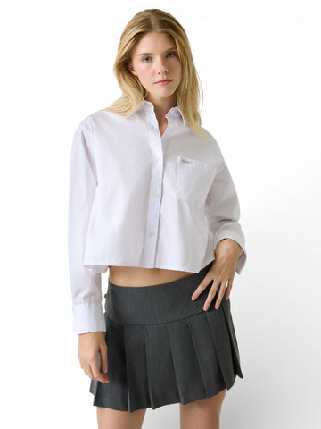 Guess Jeans Gj Cropped Long Sleeve Shirt - Camicie Donna - Bianco