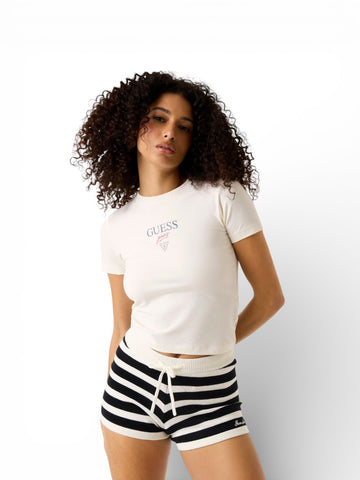 Guess Jeans Gj Ss Cn Baby Baker Tee - T-Shirt Donna - Panna