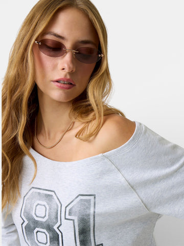 Guess Jeans Gj Off Shoulder 81 Sweatshirt - Felpa Donna - Grigio