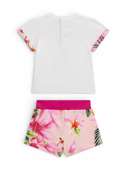 Guess Kids Set Ss T-Shirt+Active Shorts - Completo Bambina - Multicolore
