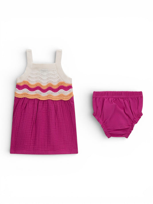 Guess Kids Sl Crochet Dress + Panty - Abito Bambina - Multicolore
