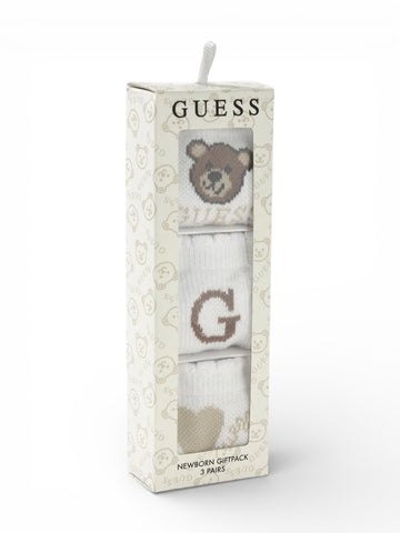 Guess Kids Set 3Pcs Newborn Socks - Completo Bambino - Multicolore