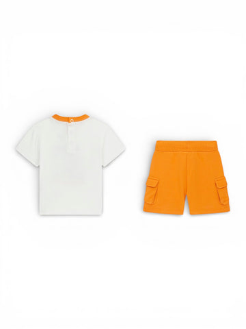 Guess Kids Set Ss T-Shirt+Terry Shorts - Completo Bambino - Bianco