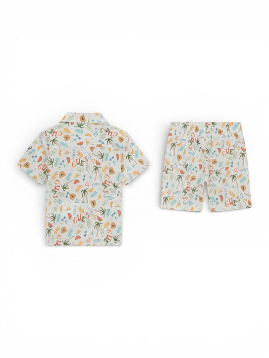 Guess Kids Set Co Blend Ss Shirt+Shorts - Completo Bambino - Multicolore