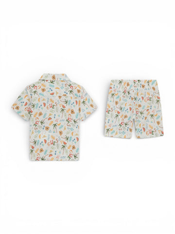 Guess Kids Set Co Blend Ss Shirt+Shorts - Completo Bambino - Multicolore