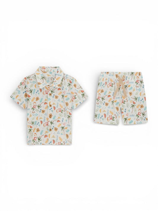 Guess Kids Set Co Blend Ss Shirt+Shorts - Completo Bambino - Multicolore
