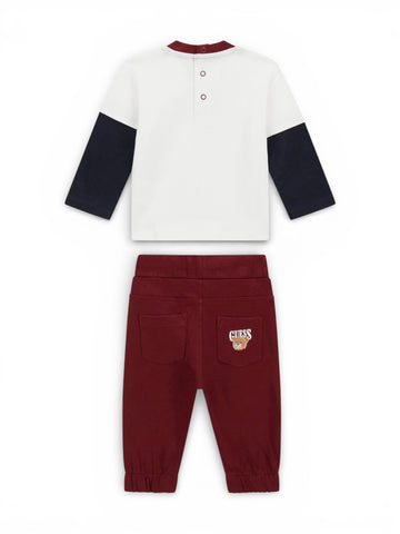 Guess Kids Set Ls T-Shirt+Active Pants - Completo Bambino - Multicolore