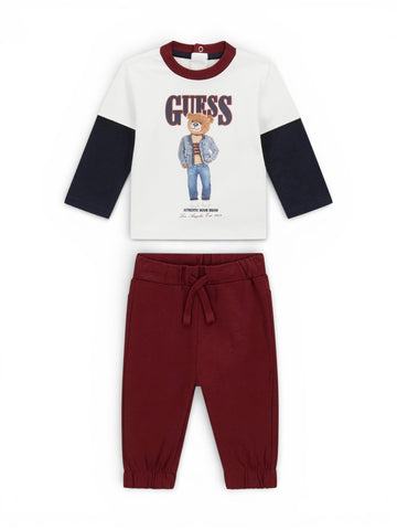 Guess Kids Set Ls T-Shirt+Active Pants - Completo Bambino - Multicolore