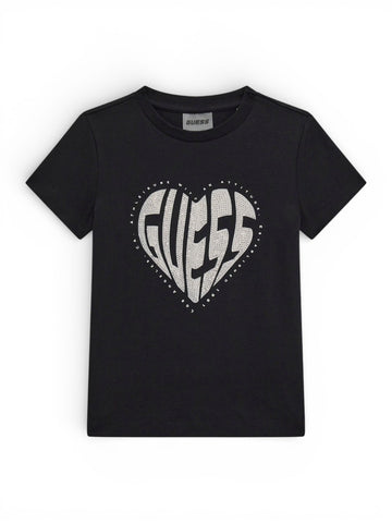Guess Kids Ss T-shirt Minime - T-Shirt Bambina - Nero