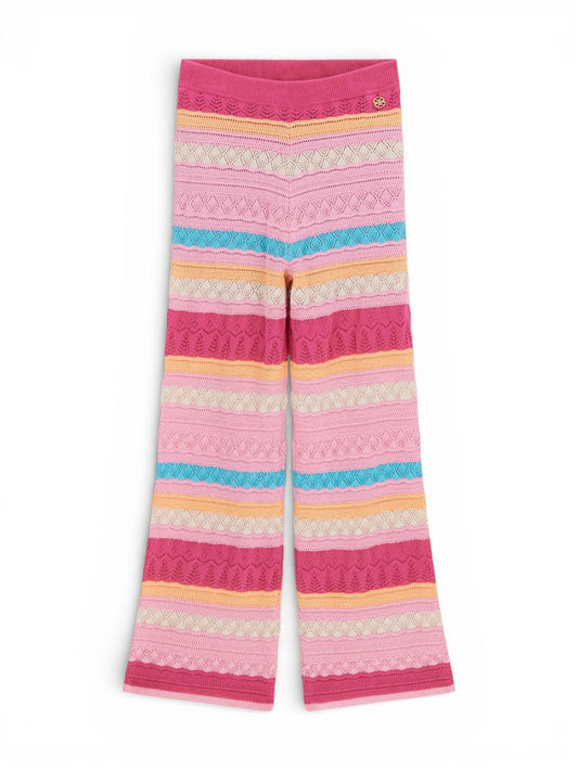 Guess Kids Cotton Crochet Palazzo Pant - Pantaloni Bambina - Multicolore