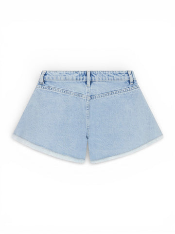 Guess Kids Rigid Denim Shorts W/rhineston - Shorts Bambina - Denim