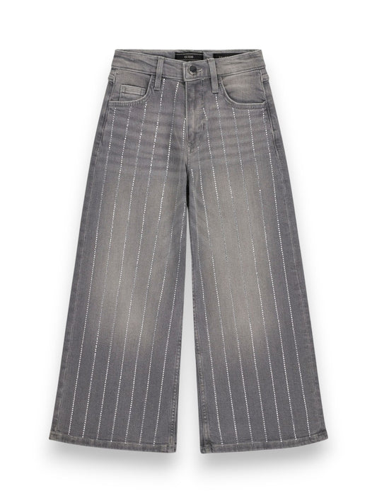 Guess Kids Palazzo Grey Str Denim Pants - Jeans Bambina - Grigio