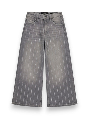 Guess Kids Palazzo Grey Str Denim Pants - Jeans Bambina - Grigio