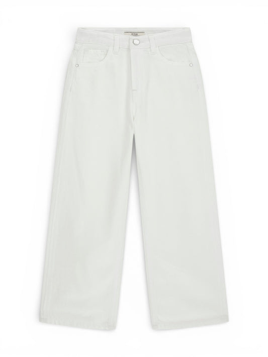 Guess Kids Tencel Rigid Bull Den 90s Pant - Pantaloni Bambina - Bianco