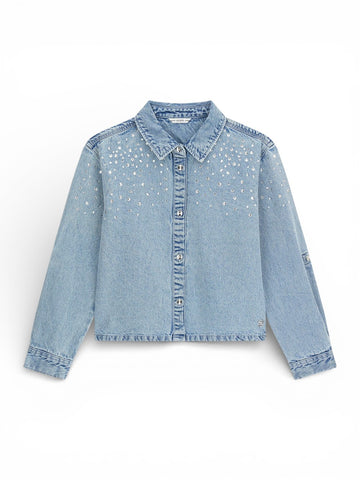 Guess Kids Denim Adj. Ls Shirt - Camicie Bambina - Denim
