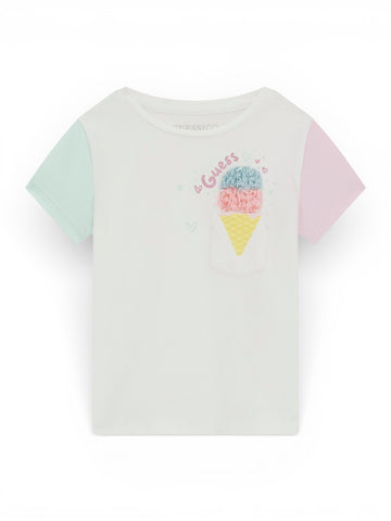 Guess Kids Ss T-Shirt - T-Shirt Bambina - Bianco