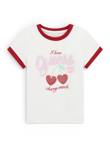 Guess Kids Ss T-Shirt - T-Shirt Bambina - Bianco
