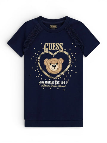 Guess Kids Punto Milano Ss Dress - Abito Bambina - Blu