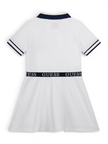 Guess Kids Piquet Ss Dress - Abito Bambina - Bianco
