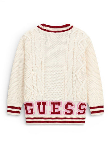 Guess Kids Ls Cardigan - Maglieria Bambina - Bianco