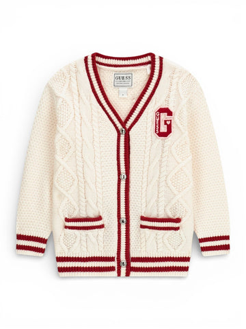 Guess Kids Ls Cardigan - Maglieria Bambina - Bianco