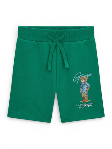 Guess Kids Terry Regular Active Shorts - Shorts Bambino - Verde
