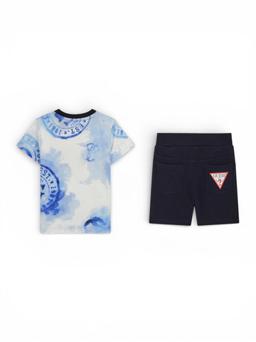 Guess Kids Set Ss T-Shirt+Active Shorts - Completo Bambino - Multicolore