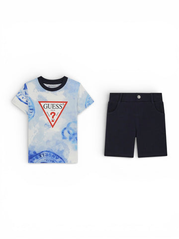 Guess Kids Set Ss T-Shirt+Active Shorts - Completo Bambino - Multicolore