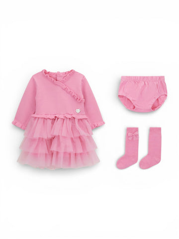 Guess Kids Set Dress+Panty+Socks_Ceremony - Completo Bambina - Rosa