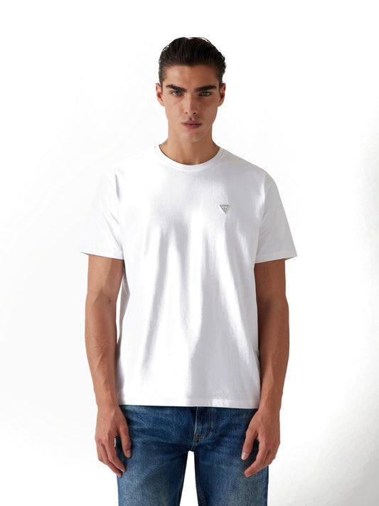 Guess Ss Cn Patch Tee - T-Shirt Uomo - Bianco