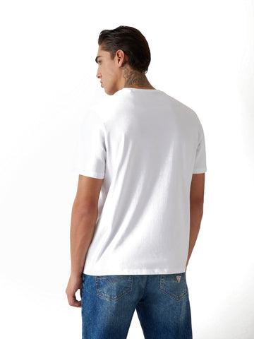 Guess Ss Cn Patch Tee - T-Shirt Uomo - Bianco