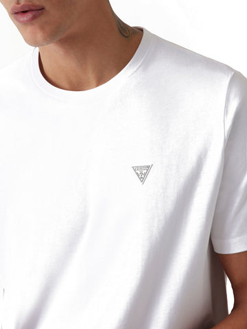 Guess Ss Cn Patch Tee - T-Shirt Uomo - Bianco