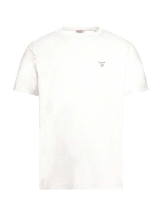 Guess Ss Cn Patch Tee - T-Shirt Uomo - Bianco