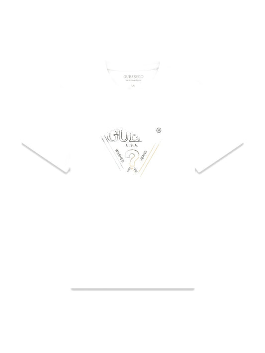 Guess Cn Ss Triangle Hd Multicolor T - T-Shirt Uomo - Bianco