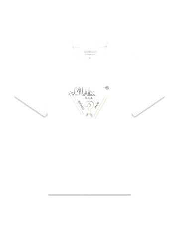 Guess Cn Ss Triangle Hd Multicolor T - T-Shirt Uomo - Bianco