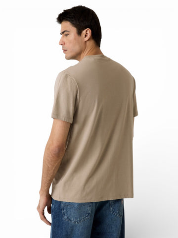 Guess Cn Ss Small Patch Cotton Modal - T-Shirt Uomo - Verde