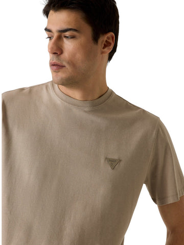 Guess Cn Ss Small Patch Cotton Modal - T-Shirt Uomo - Verde