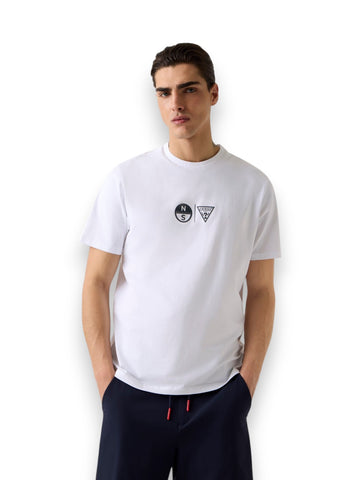 Guess Guessxns Ss Printed Cn T-Shi - T-Shirt Uomo - Bianco