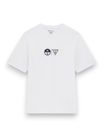 Guess Guessxns Ss Printed Cn T-Shi - T-Shirt Uomo - Bianco