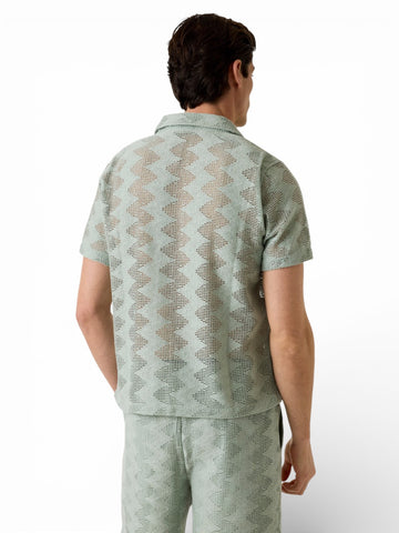 Guess Lattice Knit Shirt - T-Shirt Uomo - Verde