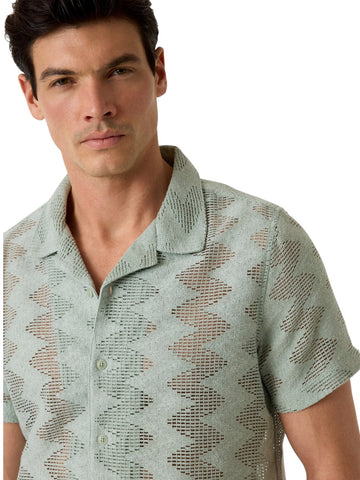 Guess Lattice Knit Shirt - T-Shirt Uomo - Verde